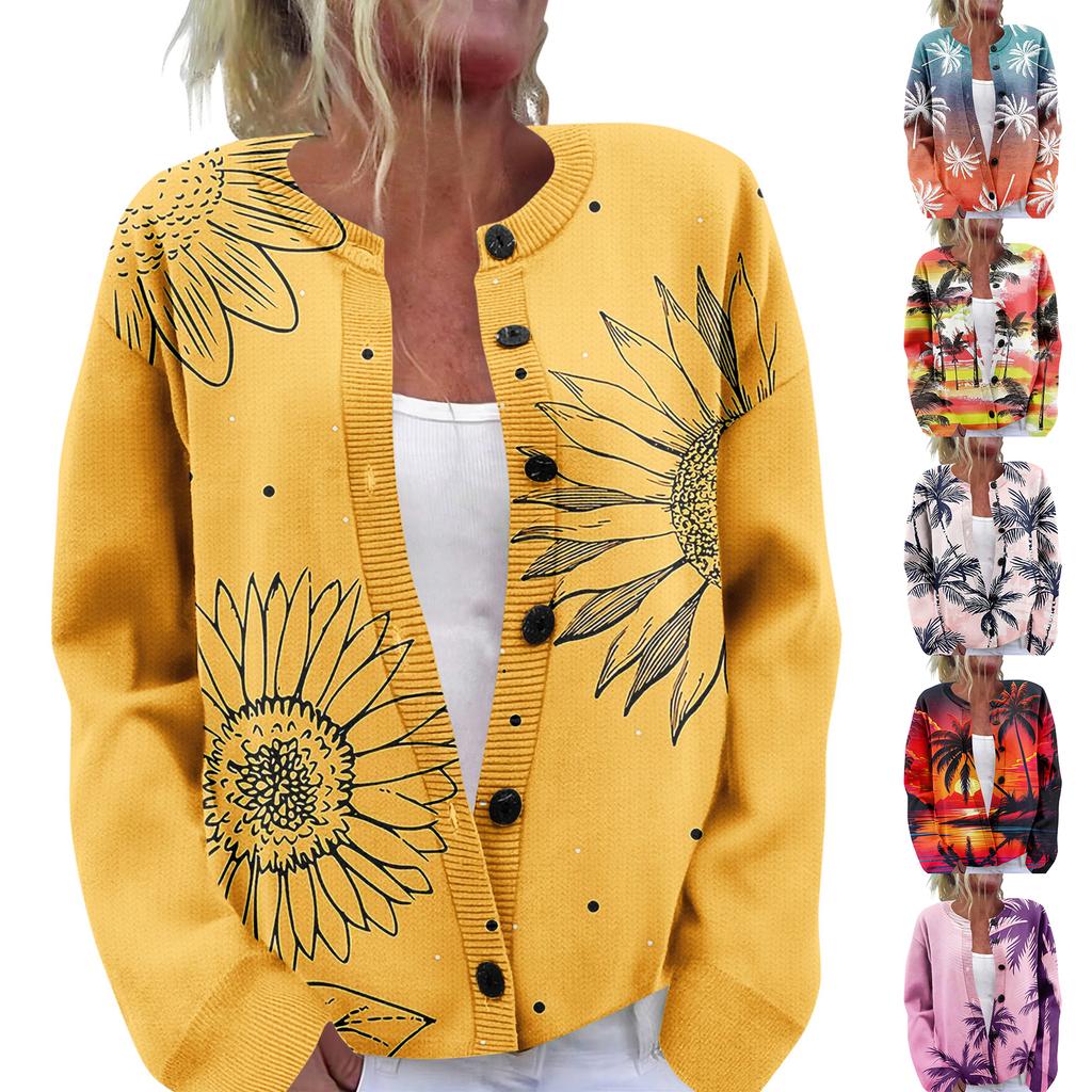Women'S  Sweater Cute Fun Printing Sweater Fall And Winter Long Sleeve Knitted Sweater