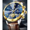 Business Man Watch Waterproof Luminous Chronograph Date Watches for Men Leather Luxury Men's Quartz Wristwatch