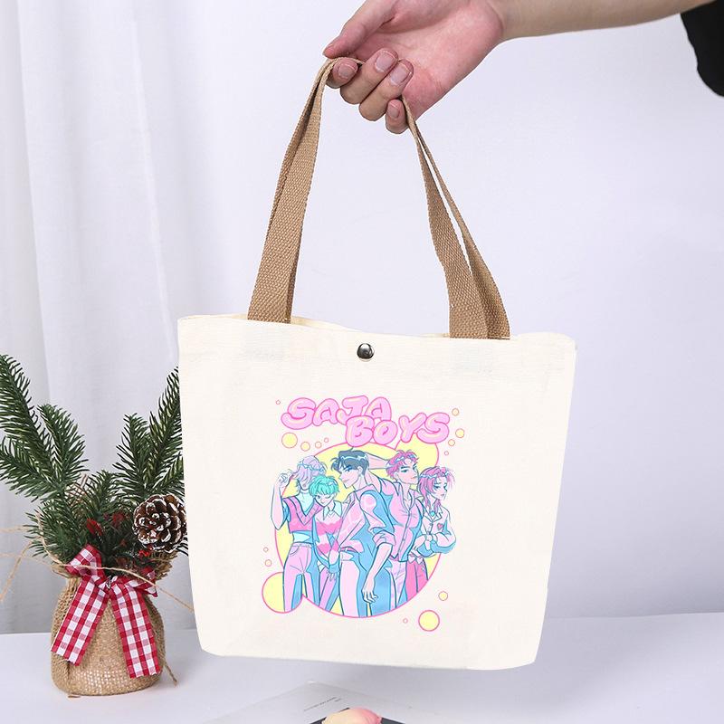 K-Pop Animation Cartoon Printing High Value Fashion Simple Canvas Bag Going Out Portable Shopping Bag Handbag