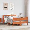 Solid Wood Bed with Headboard Wax Brown 150 X 200 Cm Pine