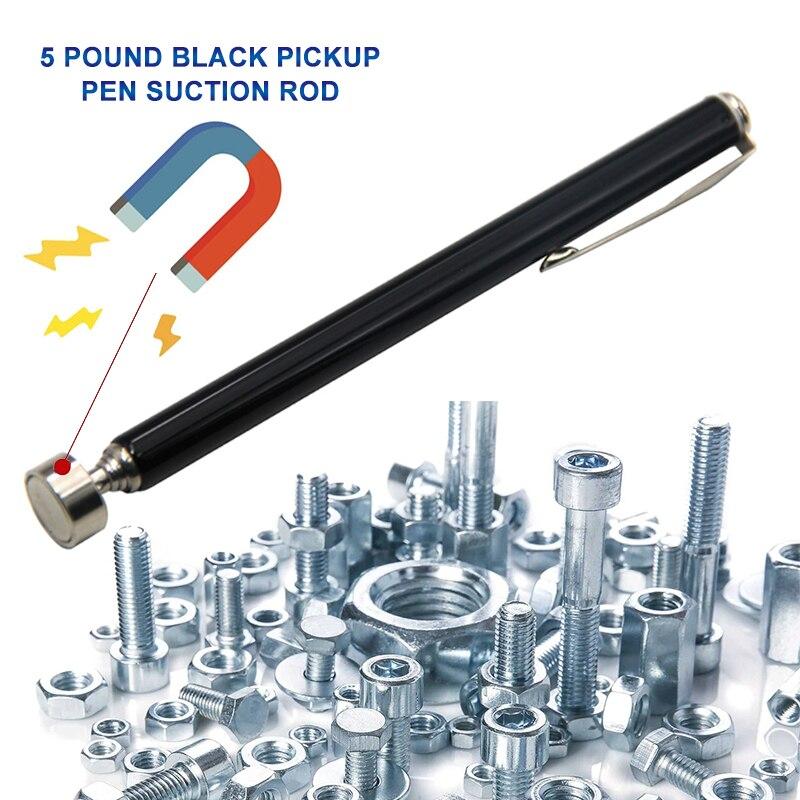 5 Pound Magnetic Retractable Pickup Black Suction Iron Rod Portable Multifunctional Extractor Pen Clip Automotive Repair Tools