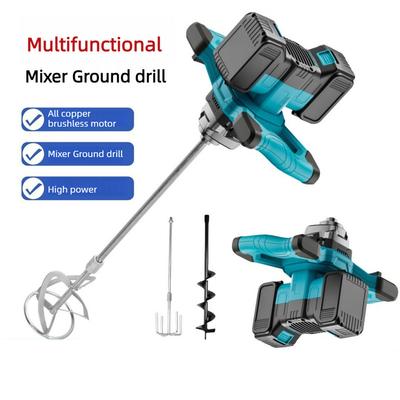 Máquina de Broca de Gelo Portátil Industrial Furadeira Elétrica de Lítio Multifuncional Misturador Volante de Alta Potência Broca de Solo