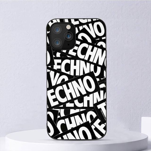 Techno Music Fashion Black For iPhone Samsung Galaxy Redmi Note S 17 16 15 14 13 20 24 25 54 Pro Max Ultra Fe Air Cover Poco