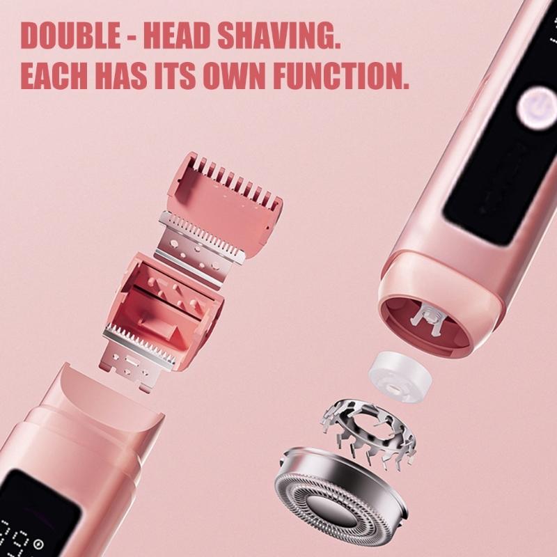 Rechargeable Bikini Line Trimmers For Ladies Featuring 2 Blades And LCD Screen For Precise Hair Removal