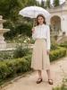 European & American Style Frog Button Lace Crochet Stand Collar Women's Shirt