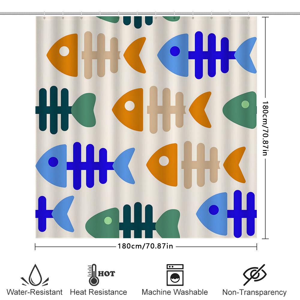 Tenda Doccia con Fantasia Animale Tigre Arancione Sirena Blu Design Per Decorazioni Bagno Set Moderno di Accessori per la Casa Dimensioni 180X200