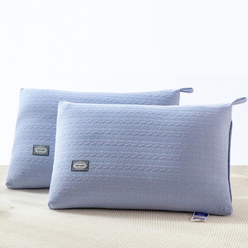 Wenji Cotton Linen Knit Pillow With Down-Alternative Fiber Fill Washable Neck Support Adults