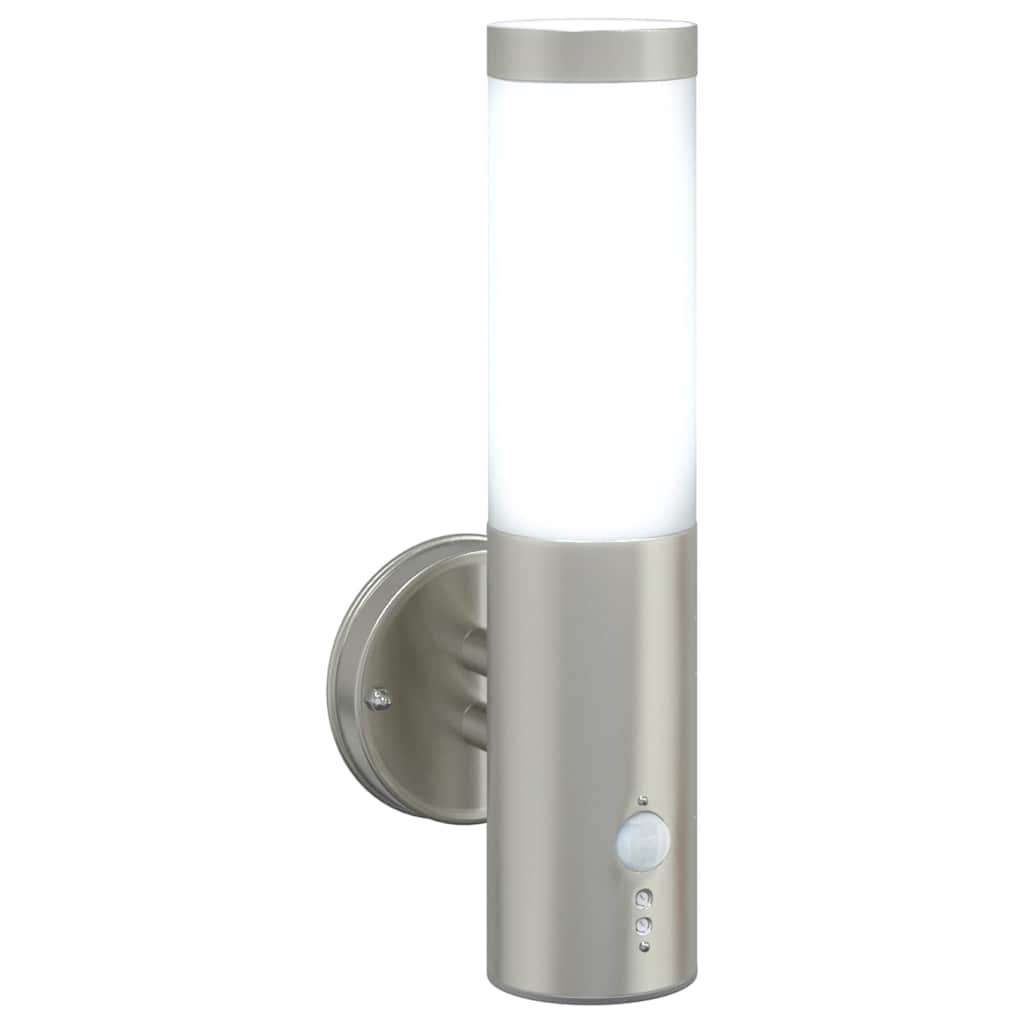 Outdoor Wall Lamp Silver 15 x 7.5 x 33 cm Stainless Steel and Plastic
