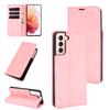 For Samsung Galaxy S21 5G Retro-skin Business Magnetic Suction Leather Case with Holder & Card Slots & Wallet(Black)