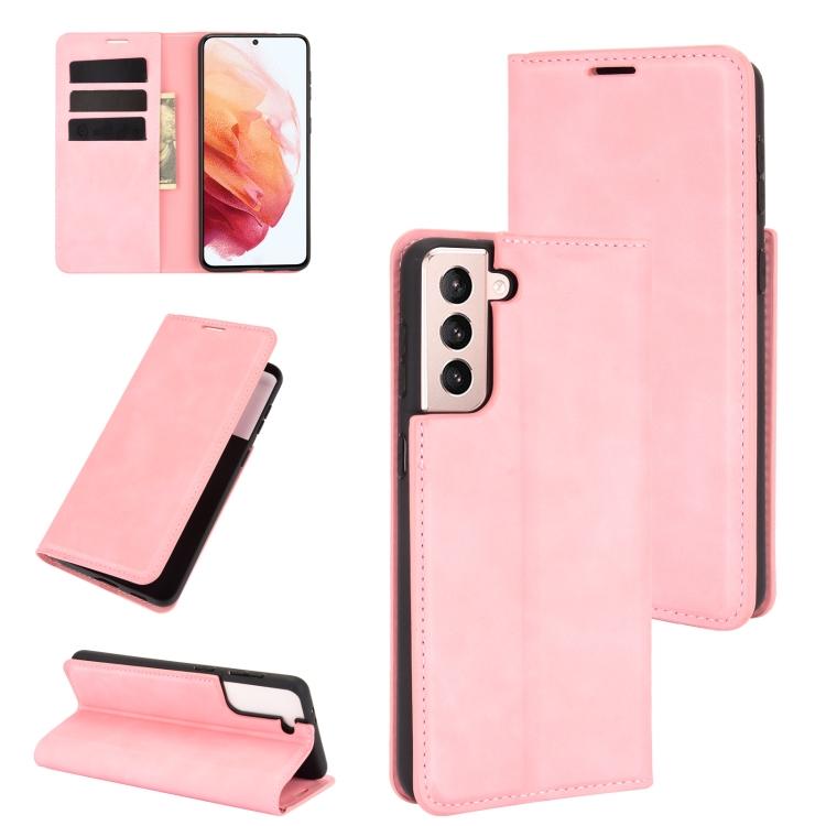 For Samsung Galaxy S21 5G Retro-skin Business Magnetic Suction Leather Case with Holder & Card Slots & Wallet(Black)