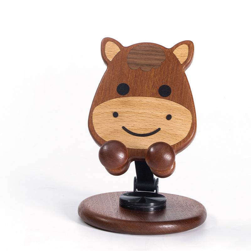 Horse-Themed 360° Rotating Adjustable Phone Holder - Portable, Foldable Cartoon Stand