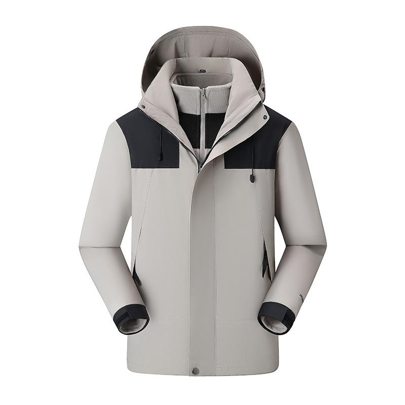 Jesienna i Zimowa Kurtka Damska Trzy w jednym Zdejmowana Podszewka Odporna na Zarysowania Odporna na Zużycie Kurtka Góralska Męski Haft Nadruk