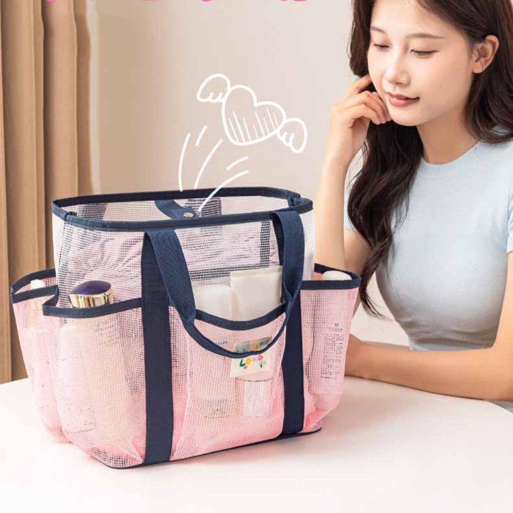 Handbag Clothes Storage Bag Multi-pouch Hanging Shower Organizer Mesh Toiletry Bag  Large Capacity