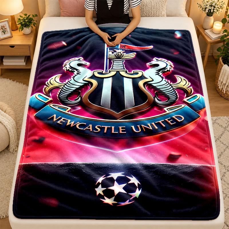 Flannel BlanketNewcastle United Warm Soft Throw Blanket for Indoor Sofa Bed Living Room Use
