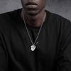 Fashion Punk Guitar Pick Pendant Necklace for Men Stainless Steel Guitar Charm Necklace Rock Hip-hop Jewelry Gift