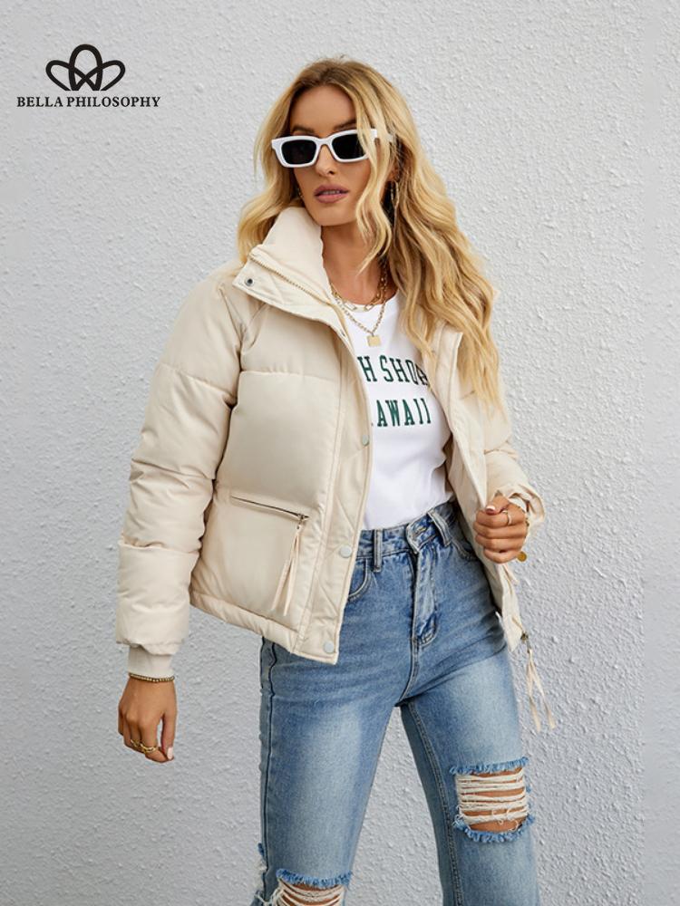 Новое зимнее хлопковое пальто с коротким воротником-стойкой — фото 6