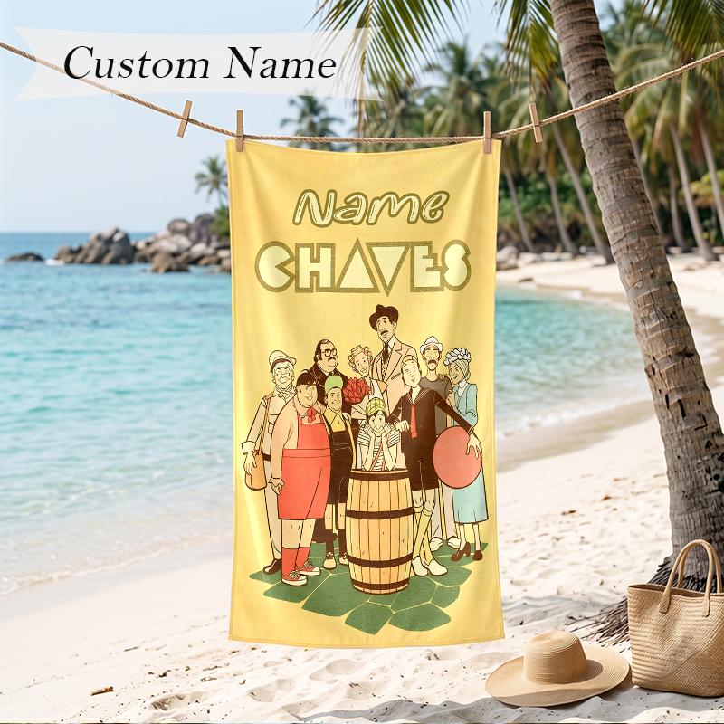 El Chavo Custom Name Printed Beach Towel Personalized Soft Towel For Swimming Beach Travel