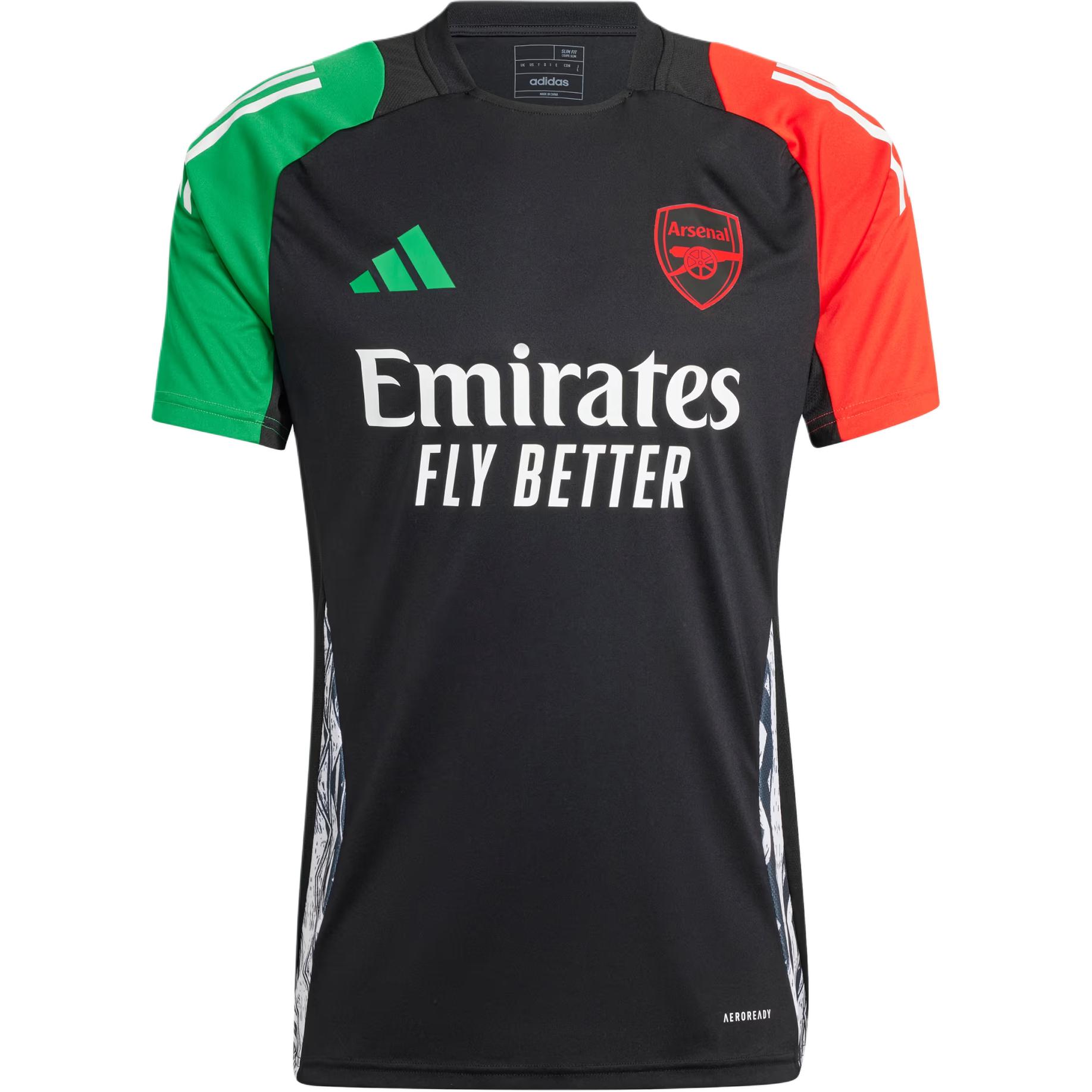 

Adidas Арсенал Тиро 24 Aeroready Удобная Приятная к коже Цветной блок Буквенный Короткий рукав Футбольная футболка Мужские Топы Черный IS9977 XL