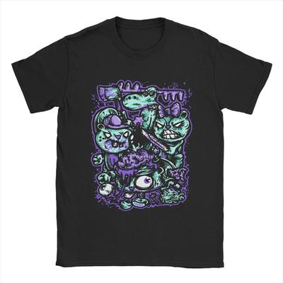 Happy Tree Friends Familien T-Shirt für Herren Cartoon Freizeit Baumwoll-Tees Rundhals Kurzarm T-Shirts Geschenkidee Kleidung