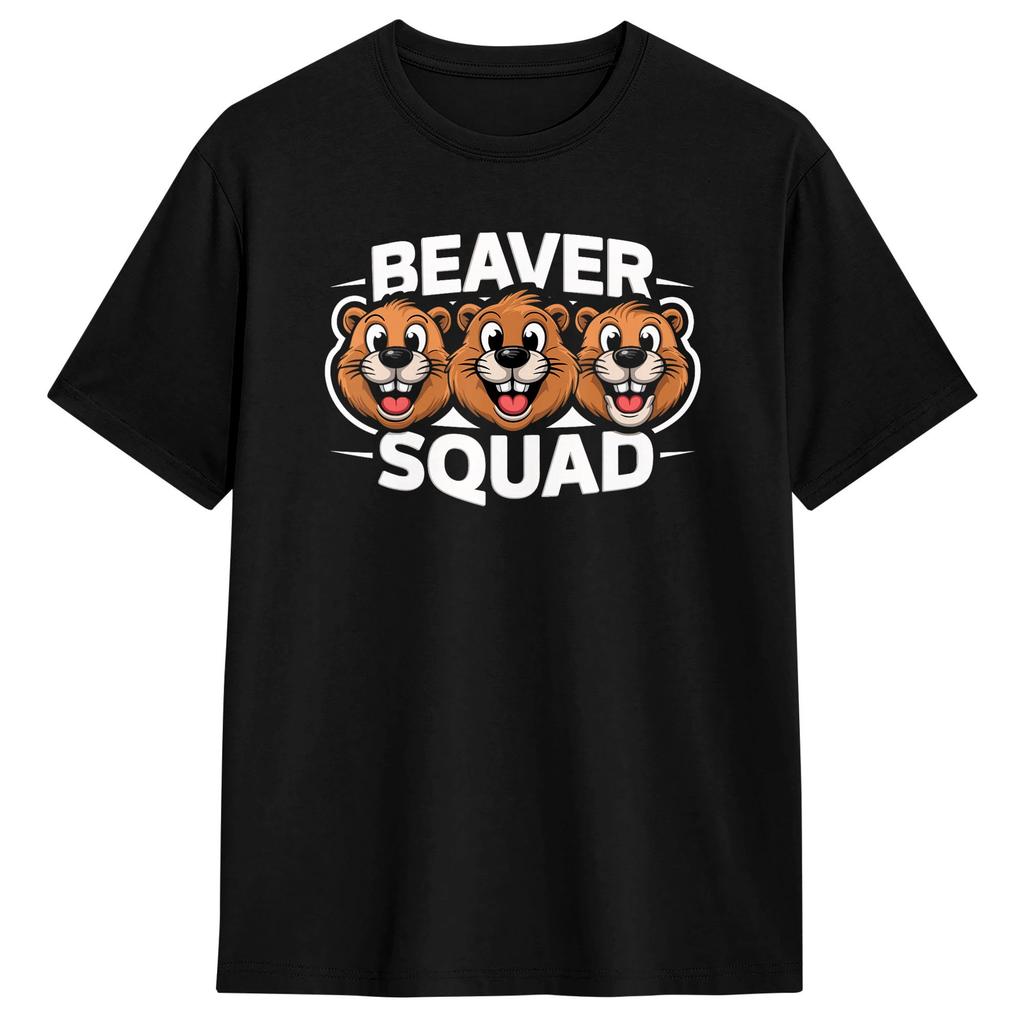 Beaver Squad Design For Beaver Lover Stuff Cotton Tshirt For Unisexs Beach Vintage Tshirts Harajuku Tees Big Size Print Clothing