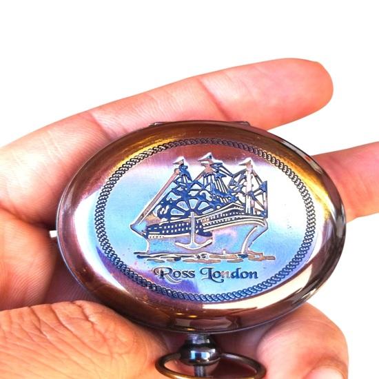 Handmade Brass Pocket Compass,Push Button, Ross London