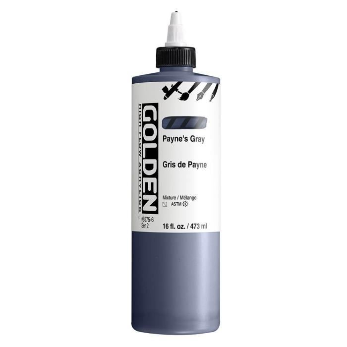 Peinture - GOLDEN - HIGH FLOW - 473 ml - Gris de Payne - Mixte
