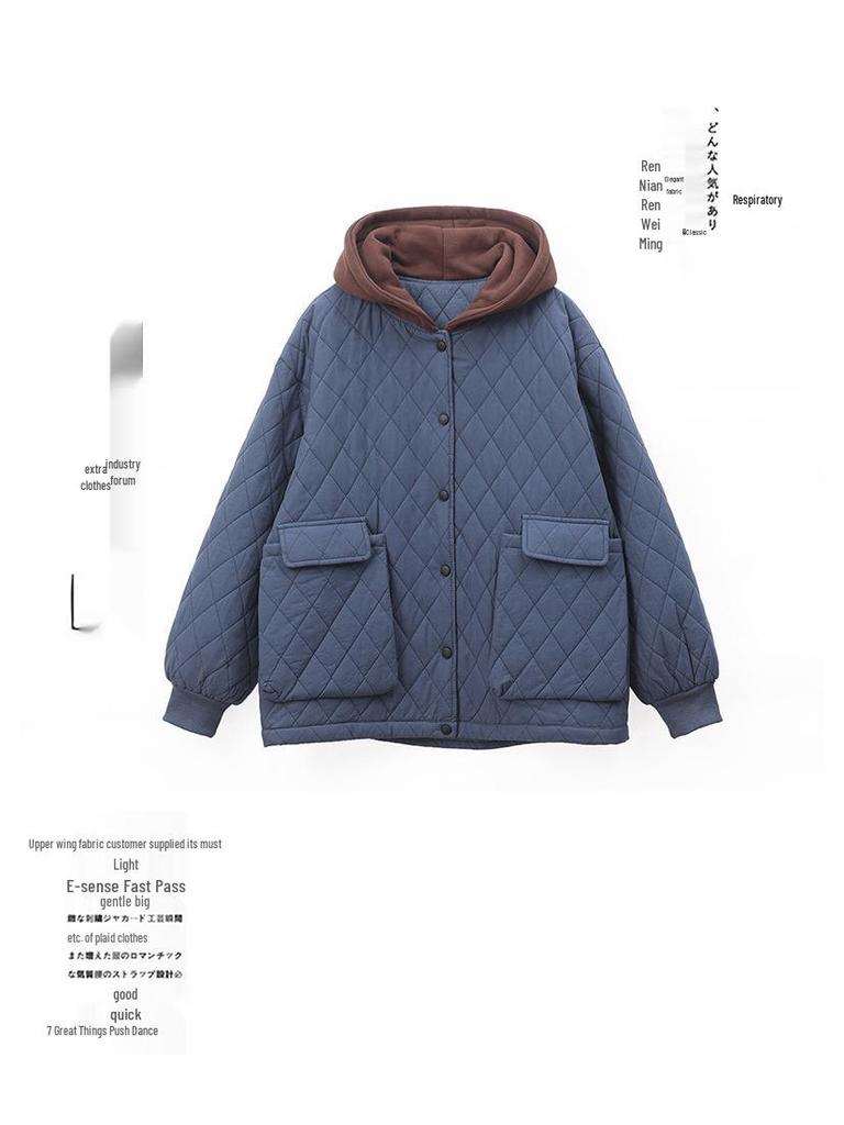 Women's Winter 2024 Hooded Cotton Coat - Loose, Plus Size, Casual Warm Jacket for Middle-aged & Elderly Moms