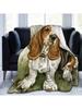 Basset Hound Dog Throw Blankets Anti Static Throws Travel Twin Size Blanket For Men Women Thin Soft Portable Spring