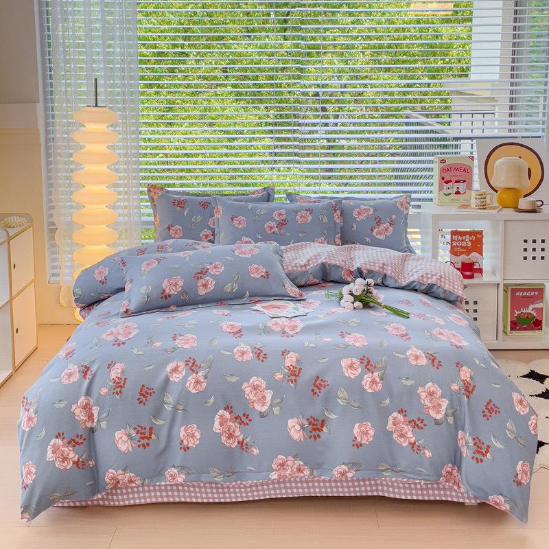 Skin-friendly Cotton Plant Cashmere Thickened Sanded Four-piece Bedding Set Dormitory Three-piece Set Bed Sheet Quilt Cover