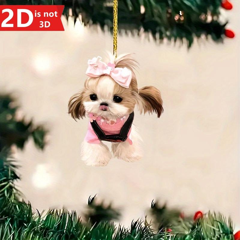 

2D кулон в виде собаки ши-тцу для автомобилей и рюкзаков. Идеально для Дня святого Валентина и Нового года. чистый