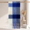 | Imitation mohair plaid scarf | Autumn and winter warm AC grid | Support LOGO customization