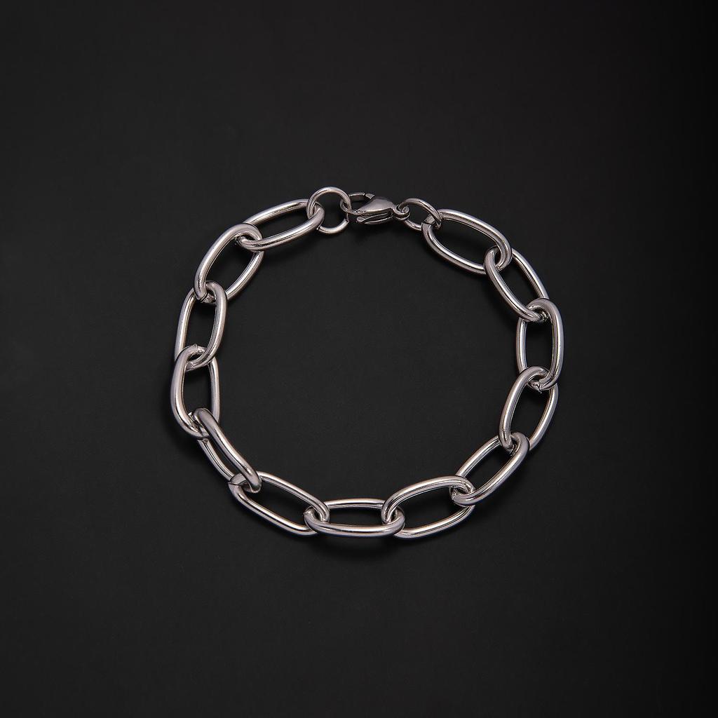 Stainless Steel Men's Polished Embossed Hip Hop Punk Bracelet