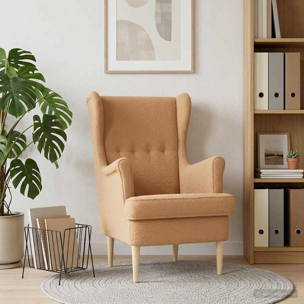 Beige Boucle Armchair