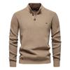 Mens Mock Neck Button Up Cotton Pullover Sweaters Casual Social Knit Turtleneck Autumn Winter Sweaters for Men