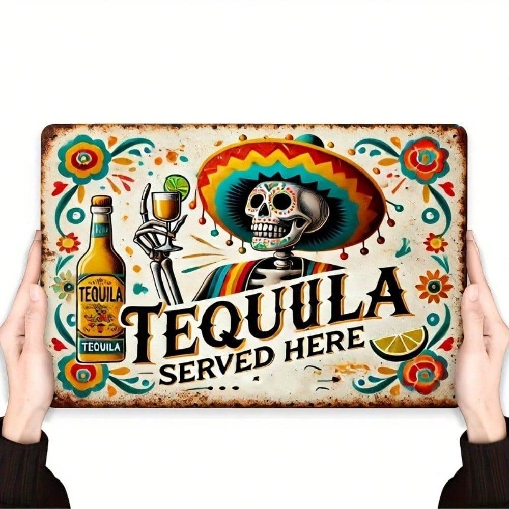 Vintage Tequila Metal Tin Sign Rustic Bar Decor Retro Wall Art Man Cave Pub Sign