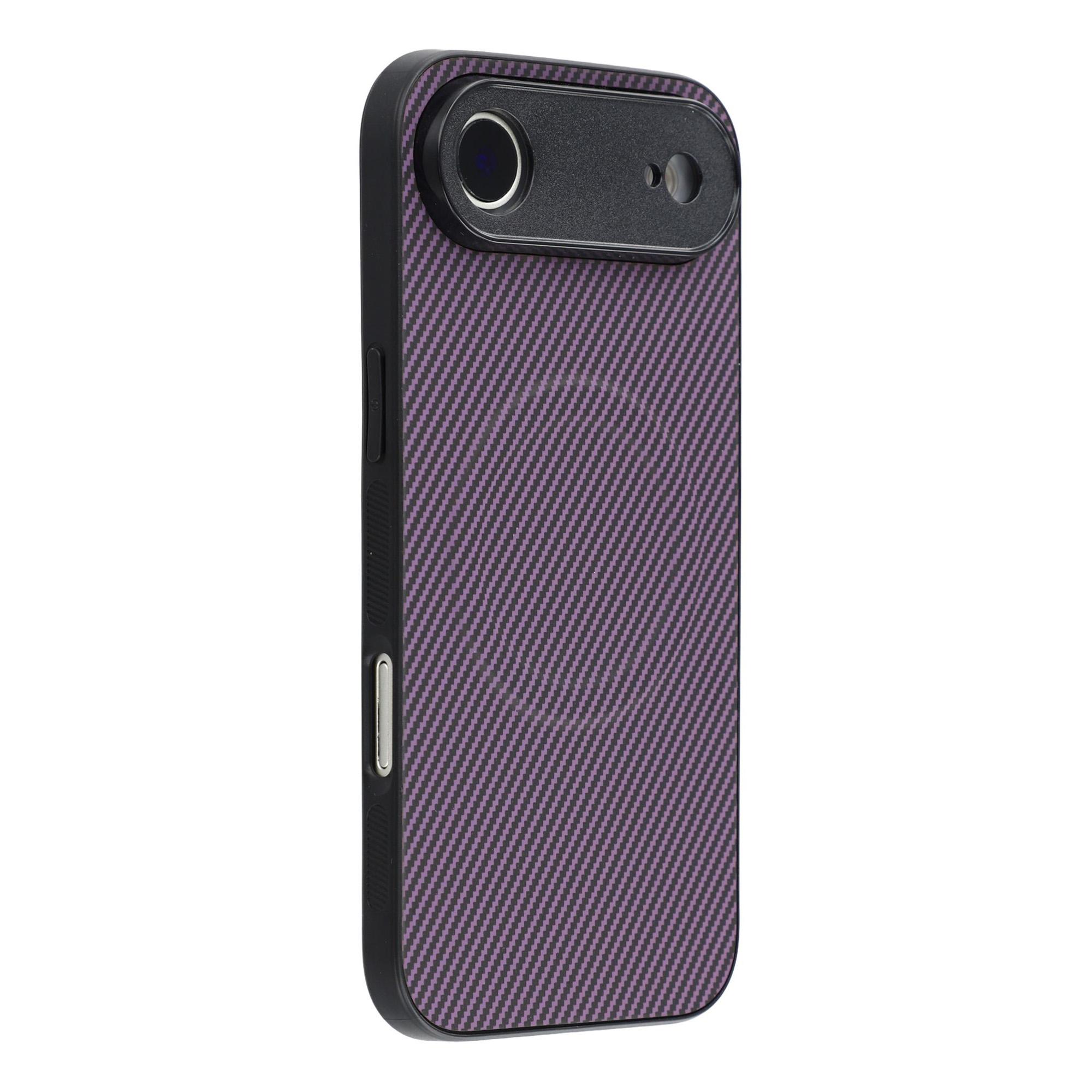

For iPhone Air Magnetic Case Carbon Fiber Texture TPU PC Phone Back Cover