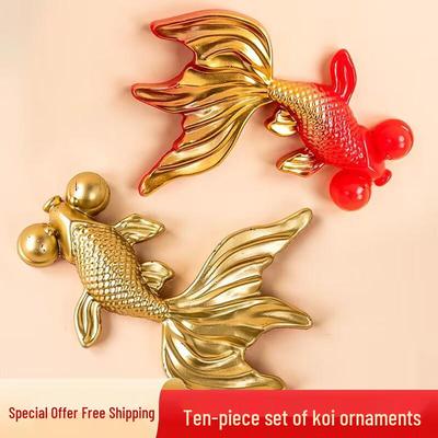 Decorazioni per Torta di Compleanno Stile Cinese Pesce Rosso Carpa Koi per Celebrazioni della Luna Piena e del Primo Anno del Bambino