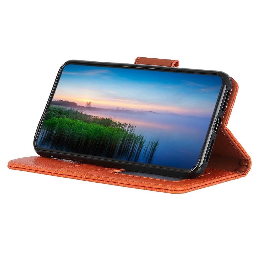 

For Motorola Moto G55 5G Case Nappa Texture Split Leather Wallet Phone Cover Orange
