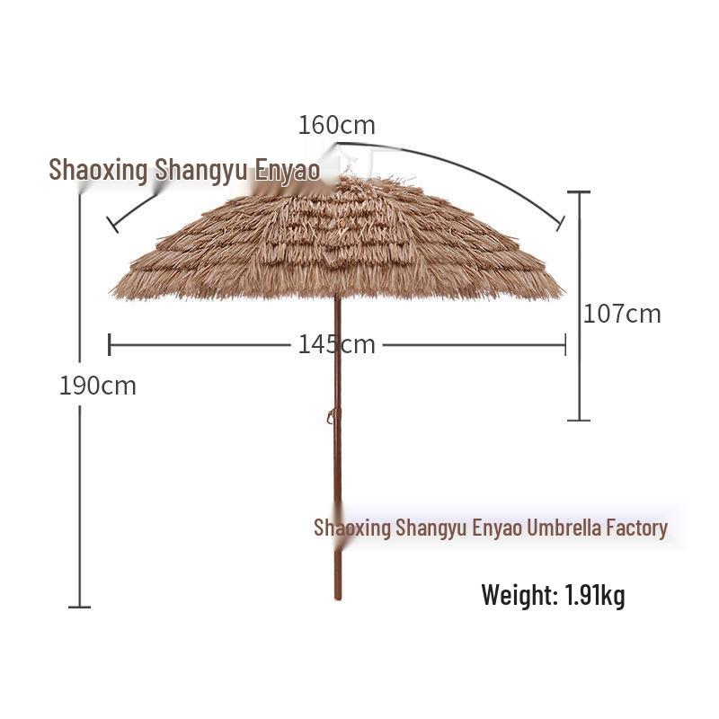 Outdoor Thatched Beach Umbrella - Sunshade & Sun Protection for Garden, Courtyard, Farmhouse & Scenic Spots