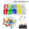 Lysemitterende dioder 5 farger elektroniske komponenter 3 mm LED / 5 mm LED assorterte farger DIY LED lysdioder sett