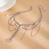 Spice Girl Wind Metal Rivet Love Pendant Tassel Necklace Design Sense Winding Chain Pearl Neck Chain