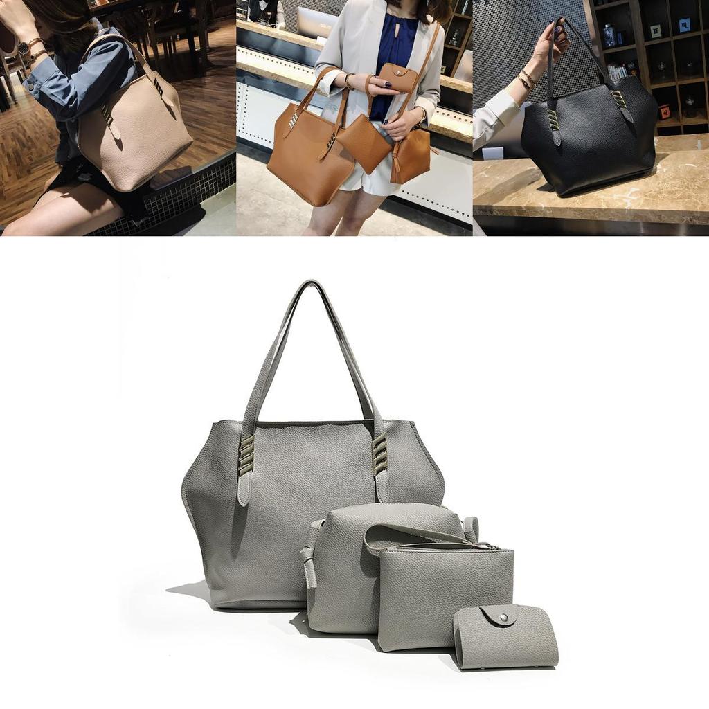 Stylish 4pcs Fashion Women Leather Shoulder Bags Messenger Satchel Tote Handbag Purse With Premium Quality Craftsmanship