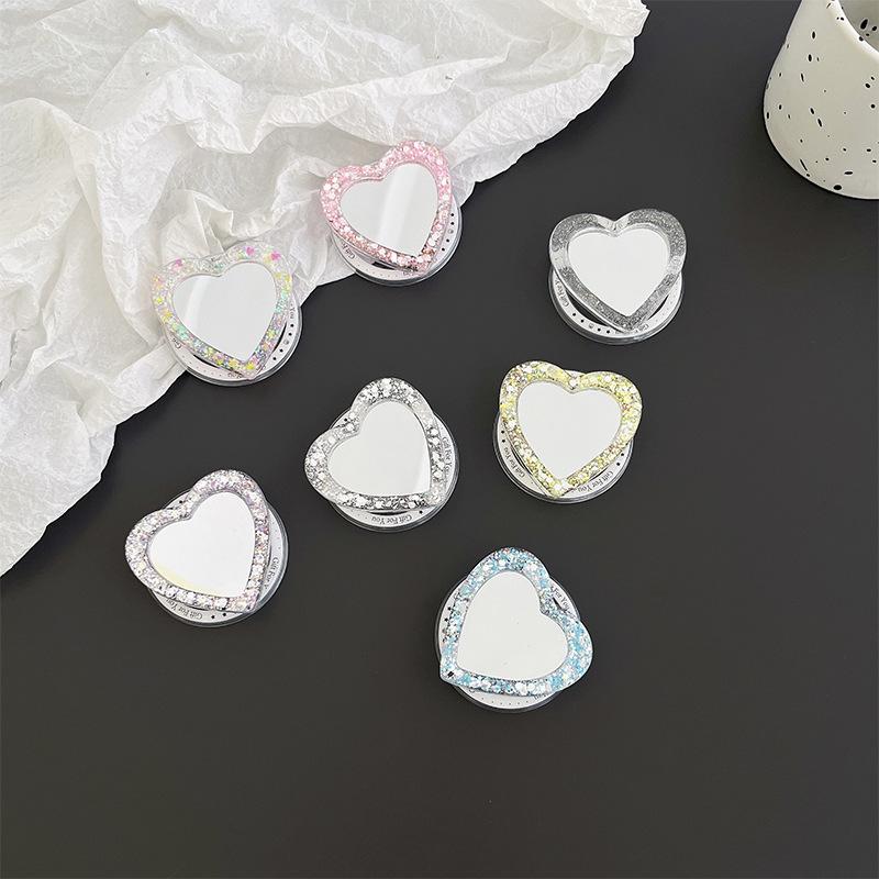 Magnetic Magsafe Mobile Phone Airbag Holder Wind Flash Powder Sequins Love Mirror Sticker Portable Makeup Mirror