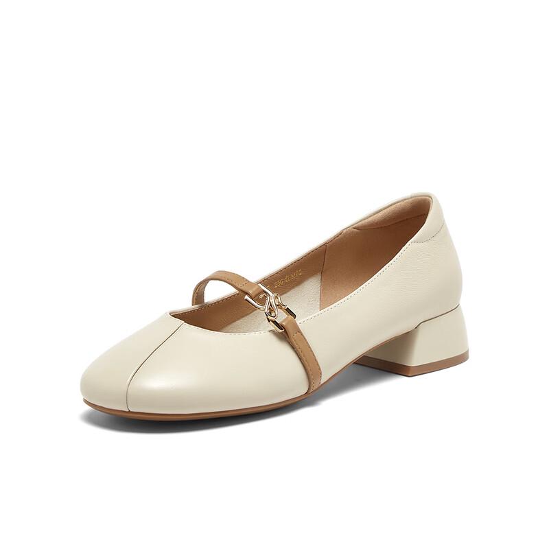 BASTO Women s Retro Chunky Heel Mary Jane Shoes 35