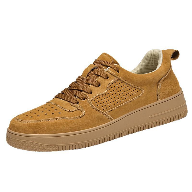 Men's Spring Low-Top Breathable Suede Retro Sneakers - Large Size Casual Shoes