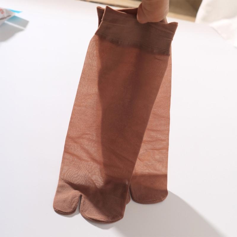 Dames Doorzichtige Enkelsokken Anti-scheur Comfortabel Onzichtbaar Ultra Dun Split-teen Slippers Sokken voor Dagelijks Gebruik