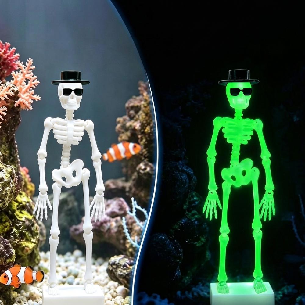 Cappello Occhiali da Sole Acquario Danzante Teschio Ornamento Scheletro Dinamico Bollicine Appassionati di Acquari