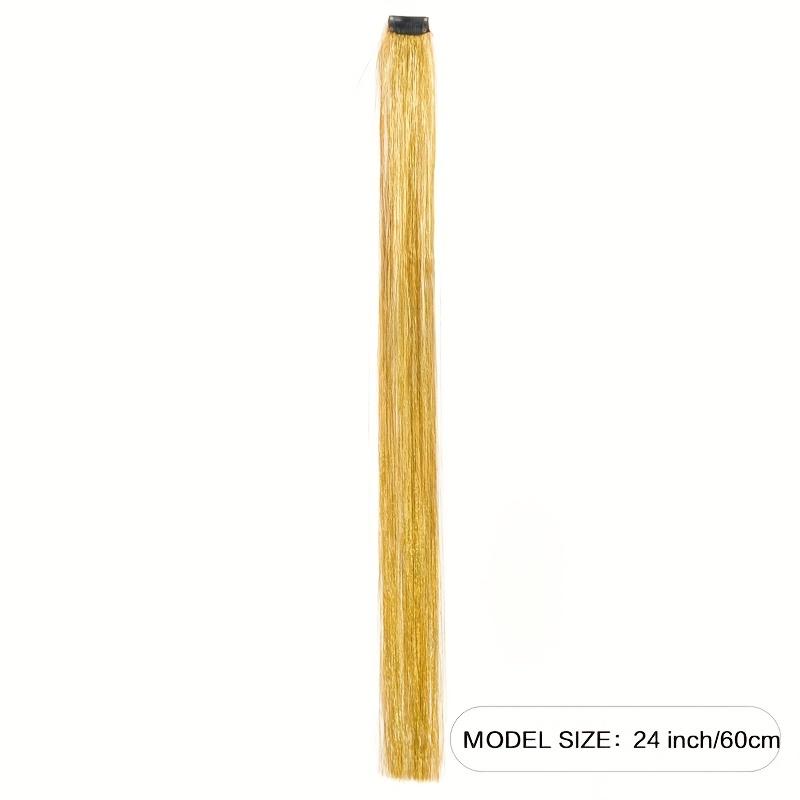 Aosiwig Long 24Inch Clip In Hair Extensions Colorful Natural Hair One Piece Fake False Hairpiece Accessories for Girls Women