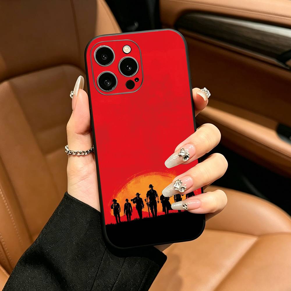 R-Red D-Dead Redemption RDR 2 Phone Case For iPhone 17,16,15,14,13,12,11 Pro Max,16Plus,XS Soft Black Cover