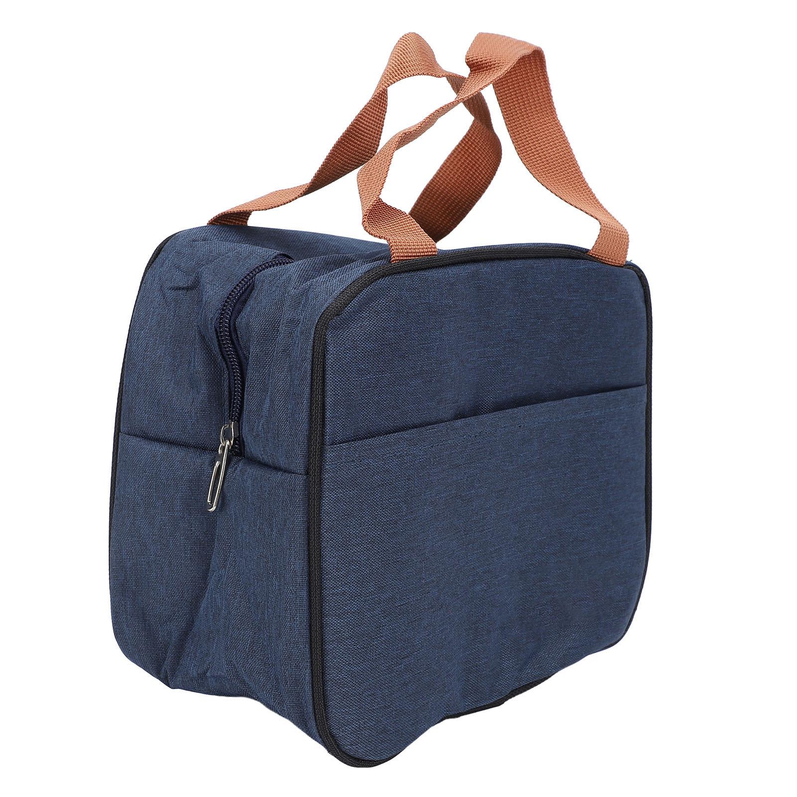 

Сумка для ланча из ткани Оксфорд, многоразовая, портативная, герметичная, для пикника, темно-синяя